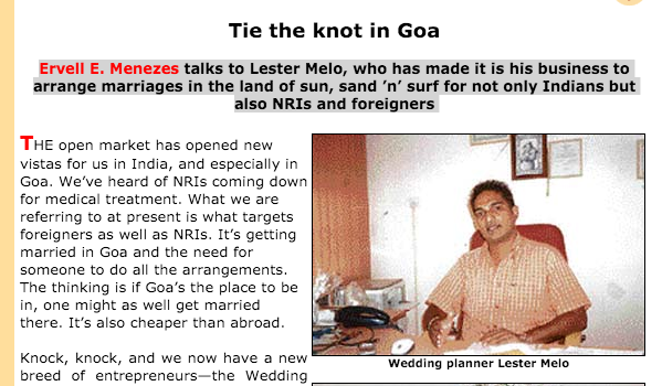 Tie The Knot in Goa - The Tribune